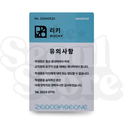 [PHOTOCARD] ZEROBASEONE (ZB1) - BLUE PARADISE STUDENT ID + ID (MAKESTAR P.O.B)