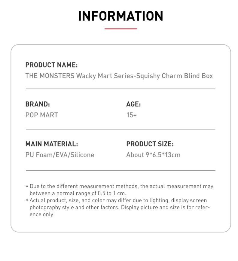 THE MONSTERS - WACKY MART SERIES (PINCH PENDANT BLIND BOX)