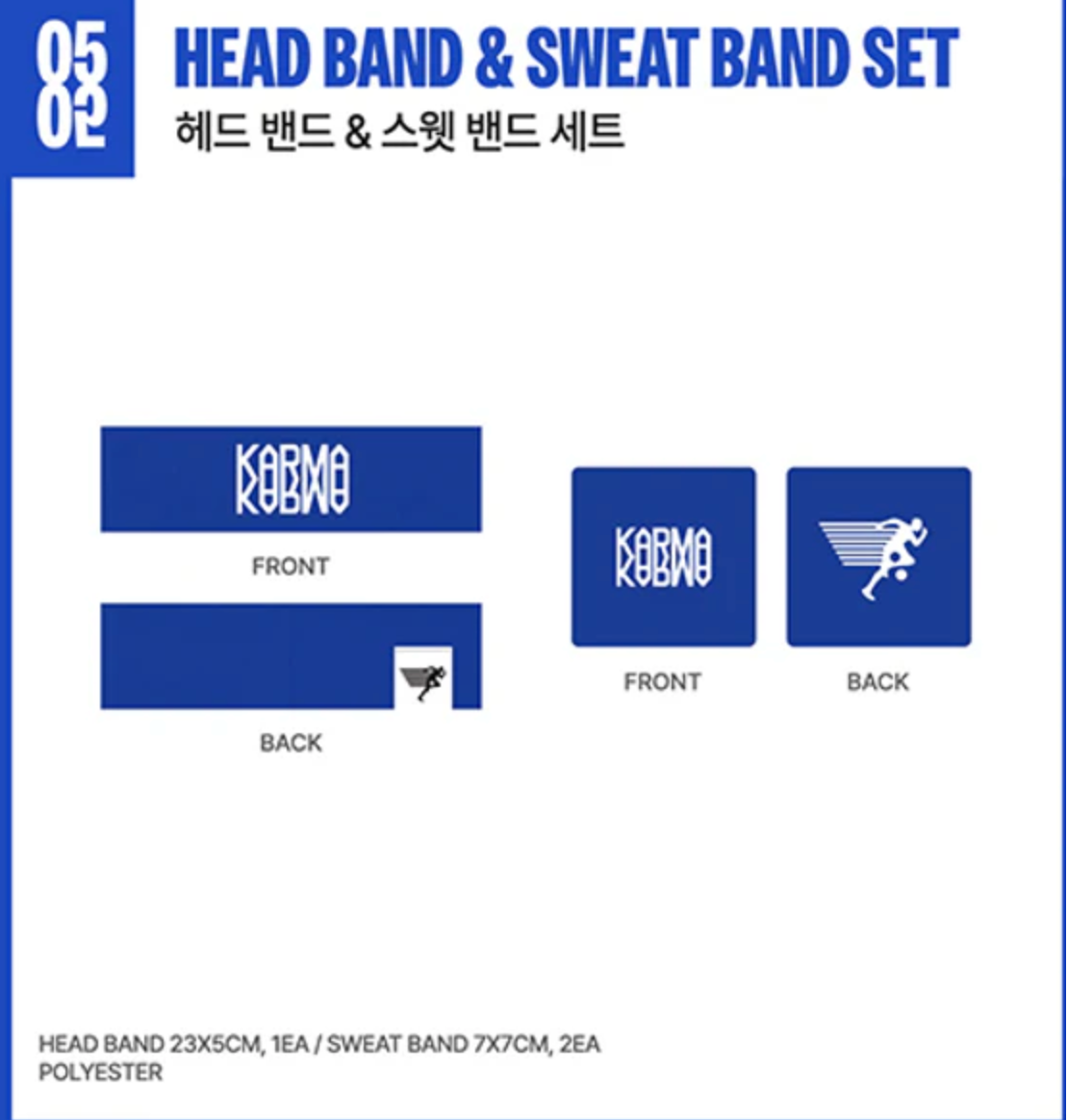 [PRE ORDER] STRAY KIDS - KARMA POP UP STORE OFICIAL SKZOO MD HEAD BAND & SWEAT BAND SET