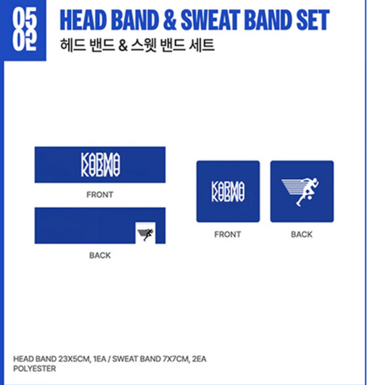 [PRE ORDER] STRAY KIDS - KARMA POP UP STORE OFICIAL SKZOO MD HEAD BAND & SWEAT BAND SET
