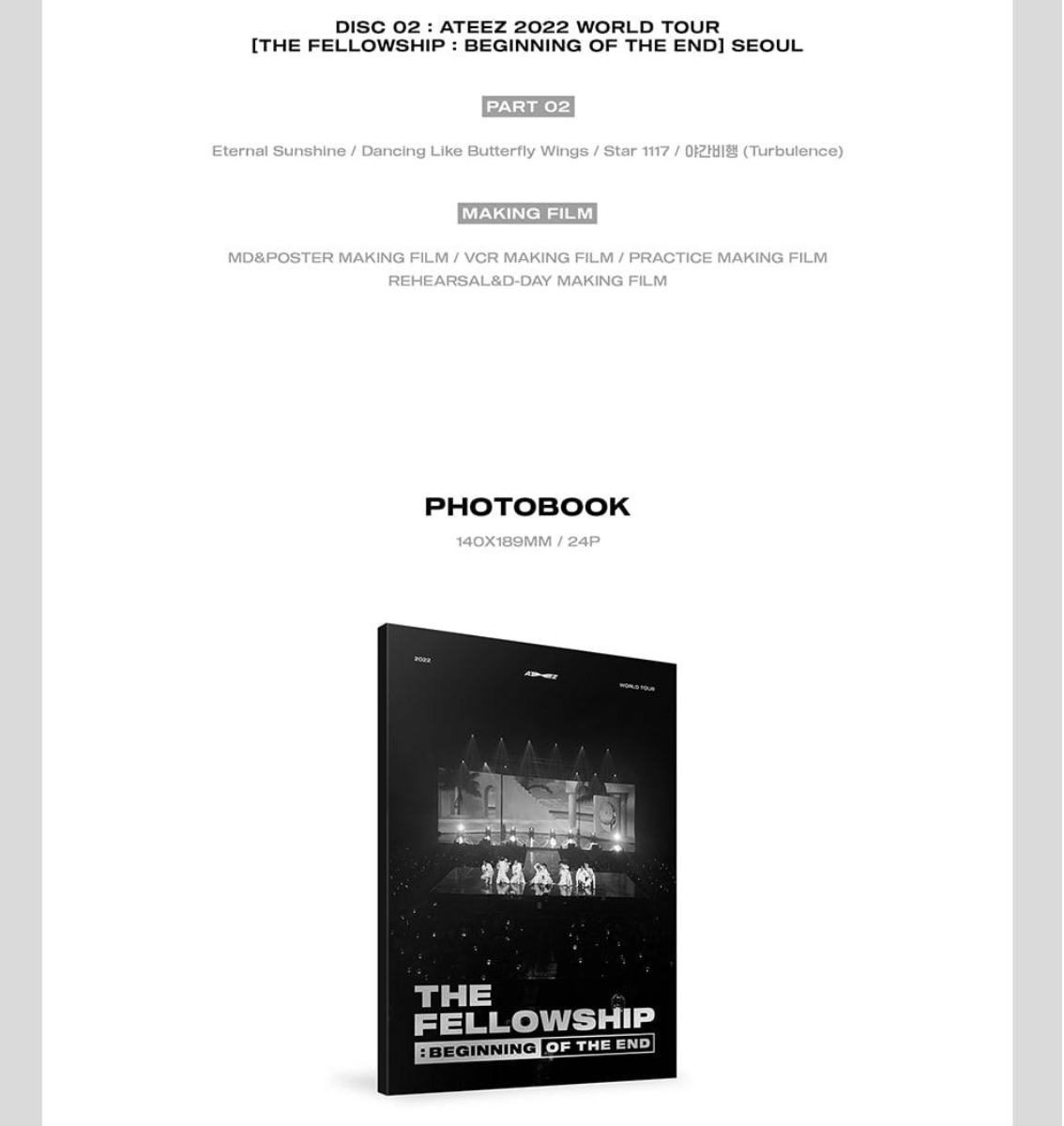 ATEEZ - THE FELLOWSHIP: BEGINNING OF THE END 2022 WORLD TOUR BLU-RAY