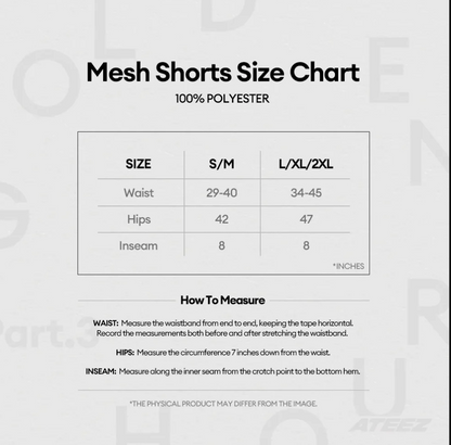 [PRE ORDER] ATEEZ - GOLDEN HOUR Part.3 - Mesh Shorts