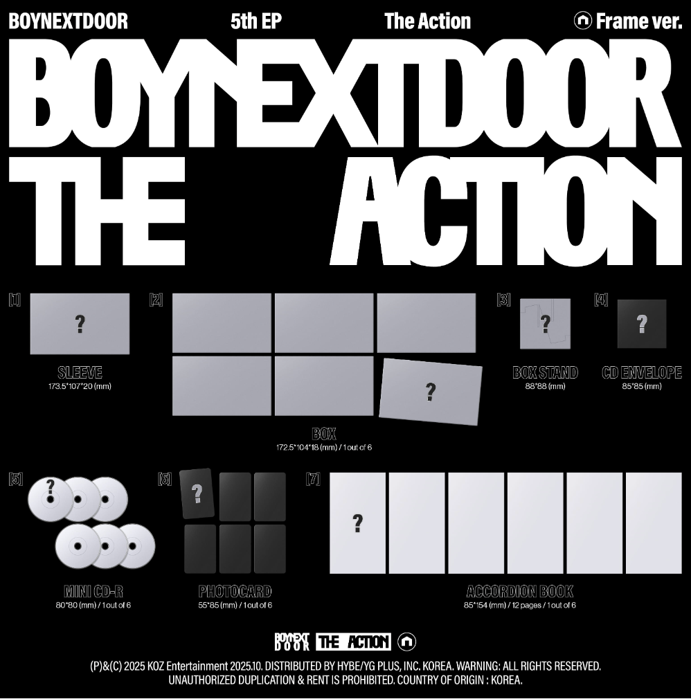 [PRE ORDER P.O.B MAKESTAR] BOYNEXTDOOR - THE ACTION (FRAME VER)