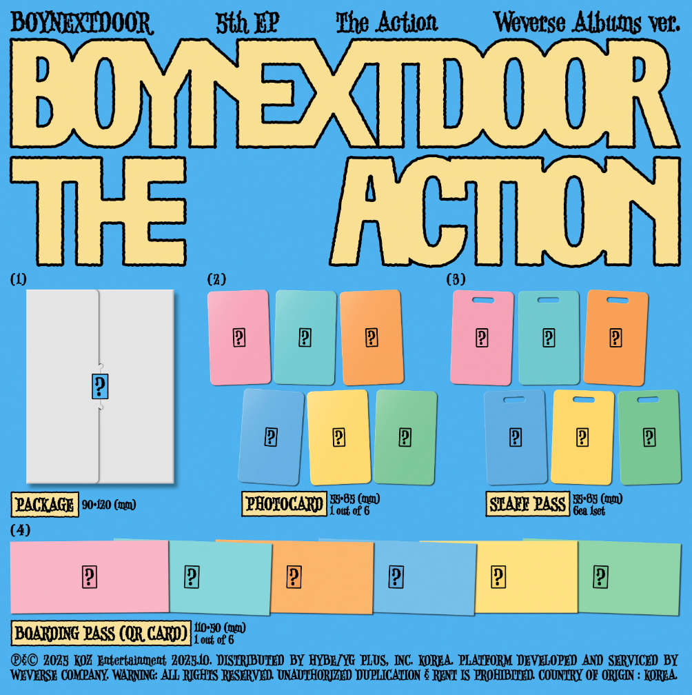 [PRE ORDER P.O.B MAKESTAR] BOYNEXTDOOR - THE ACTION (WEVERSE ALBUM VER)