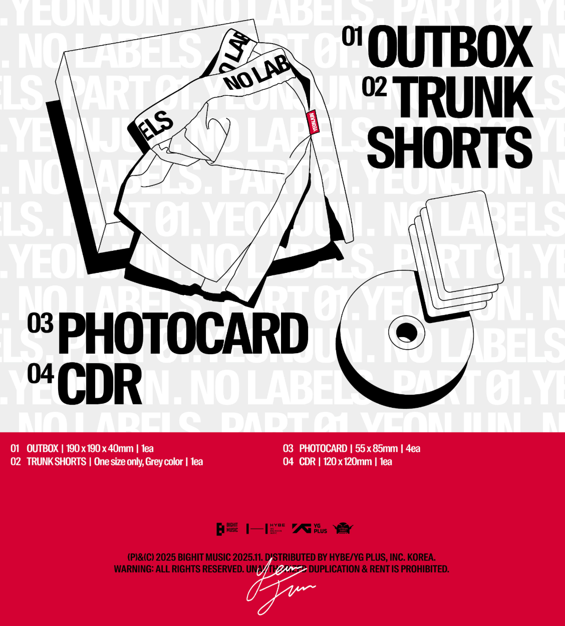 [PRE ORDER] YEONJUN - NO LABELS: PART.01 (TRUNK SHORTS VER.)