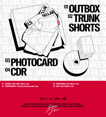 [PRE ORDER] YEONJUN - NO LABELS: PART.01 (TRUNK SHORTS VER.)