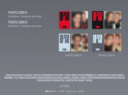 [PRE-ORDER] EVAN - DEATH OF ME (PHOTOBOOK)