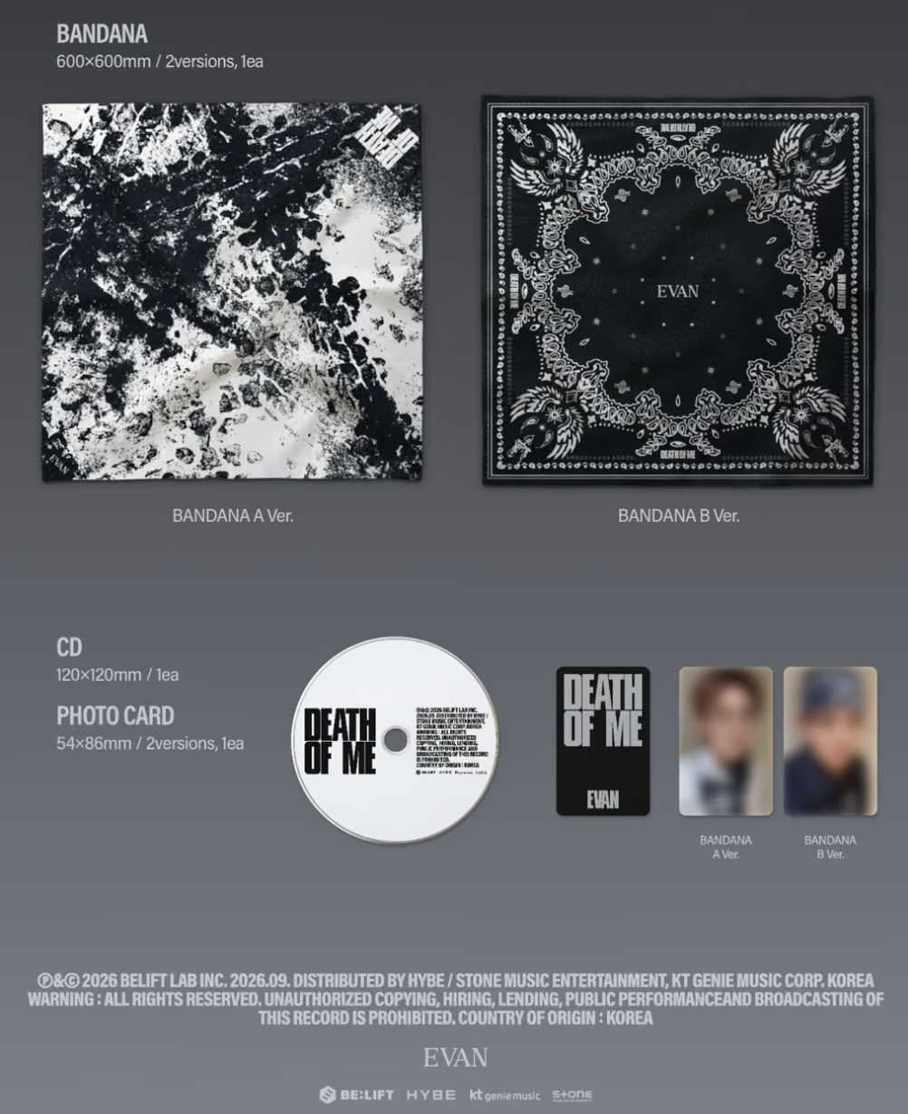 [PRE-ORDER] EVAN - DEATH OF ME (BANDANA Ver.)
