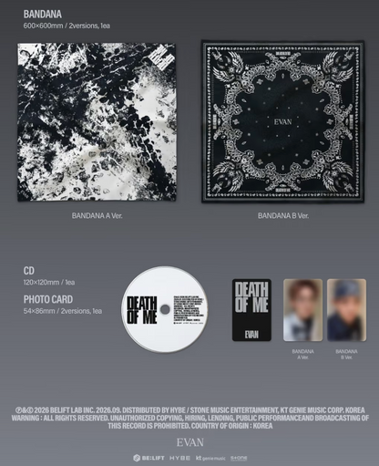 [PRE-ORDER] EVAN - DEATH OF ME (BANDANA Ver.)