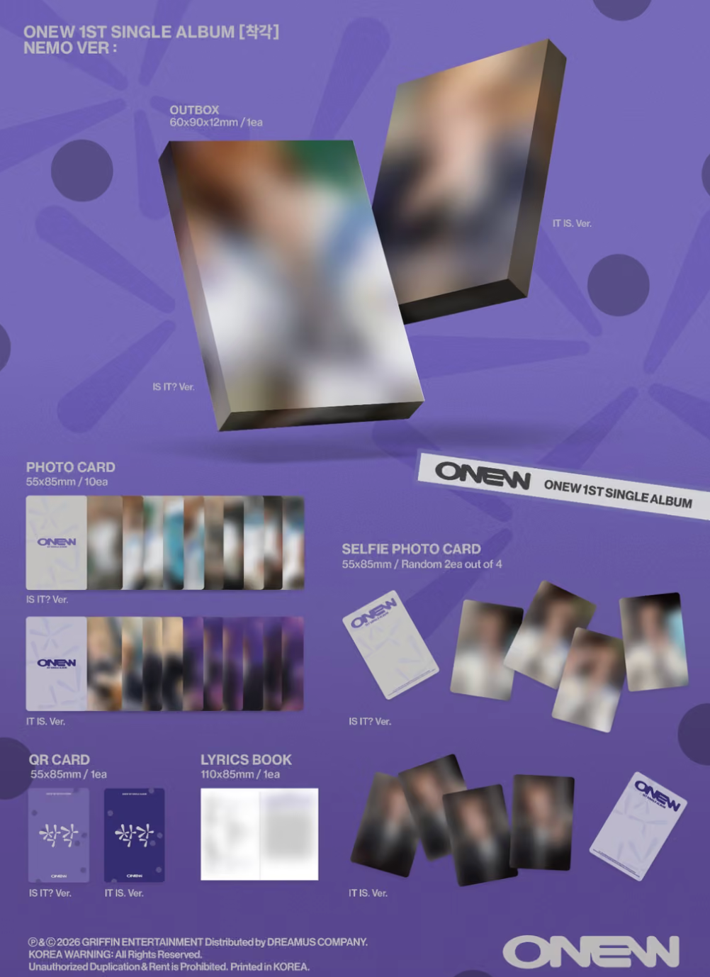 [PRE-ORDER + POB] ONEW - ILLUSION (NEMO VERSION)