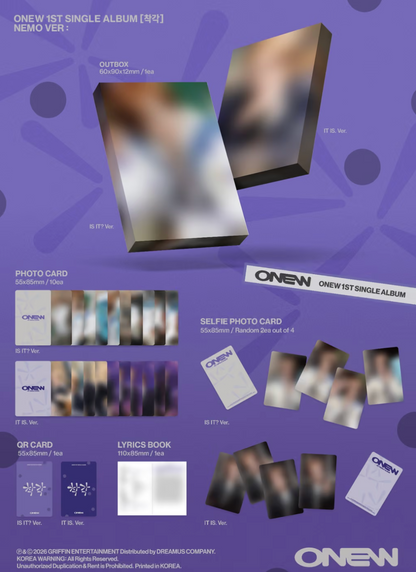 [PRE-ORDER + POB] ONEW - ILLUSION (NEMO VERSION)