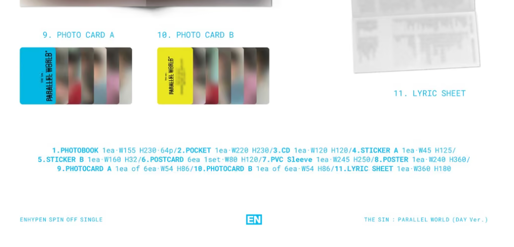[PRE-ORDER + P.O.B] ENHYPEN - THE SIN : PARALLEL WORLD
