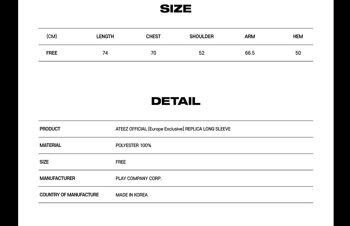 [PRE ORDER] ATEEZ - REPLICA - LONG SLEEVE