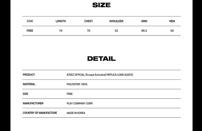 [PRE ORDER] ATEEZ - REPLICA - LONG SLEEVE