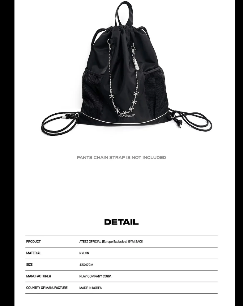[PRE ORDER] ATEEZ - GYM SACK