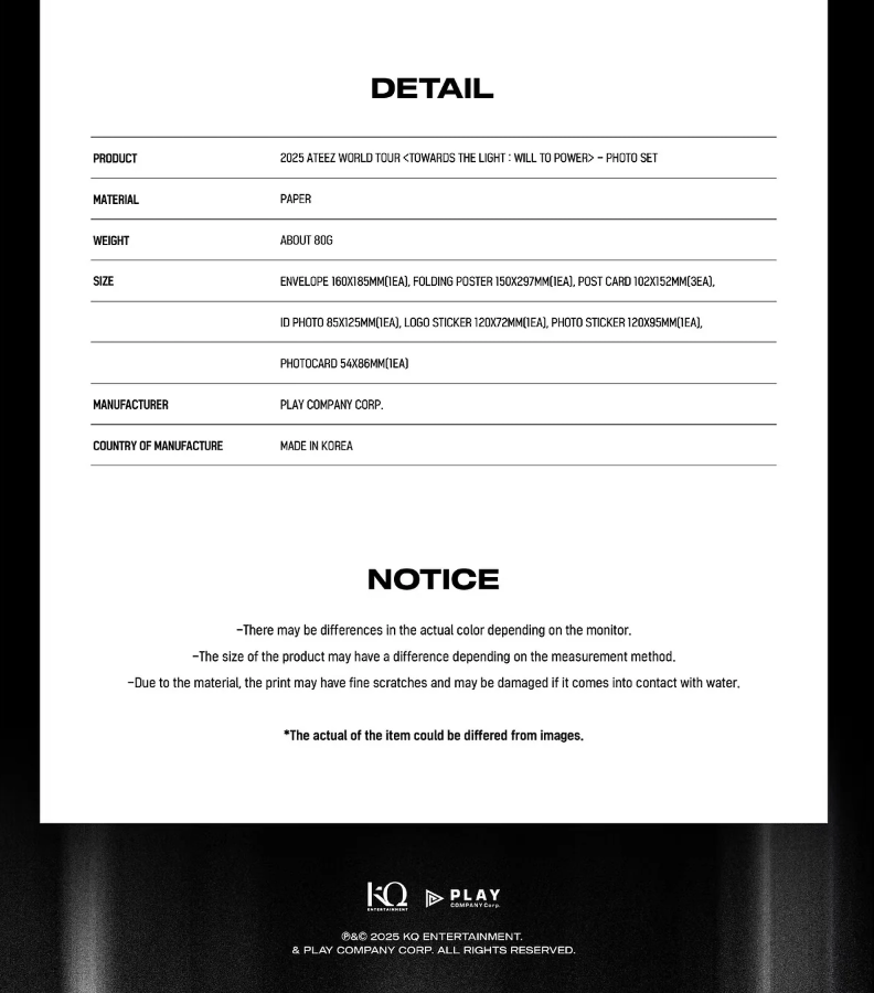 [PRE ORDER] ATEEZ - PHOTO SET